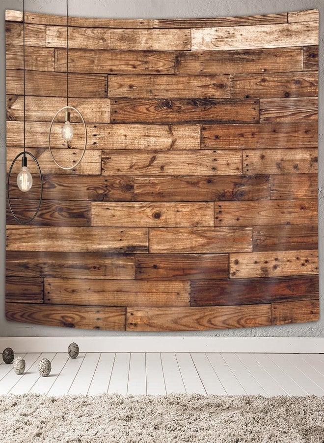 MERCHR Rustic Wooden Country Barn Door Tapestry Wall Hanging, Farmhouse Brown Wood Primitive Plank Wall Texture Tapestry Home Decor Living Room Bedroom 90X70 Inches - Image 3